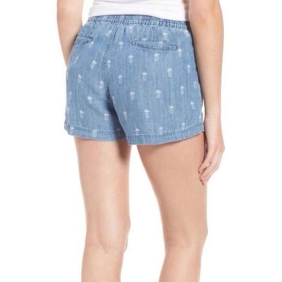 Rails Womens Chambray Comfy Pineapple Patterned Shorts Size Medium Denim Tie‎ - Picture 2 of 9